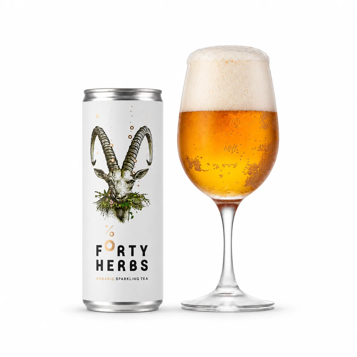 Forty Herbs Sparkling Tea Pair Forty Herbs Organic Sparkling Tea 200ml - Image 1