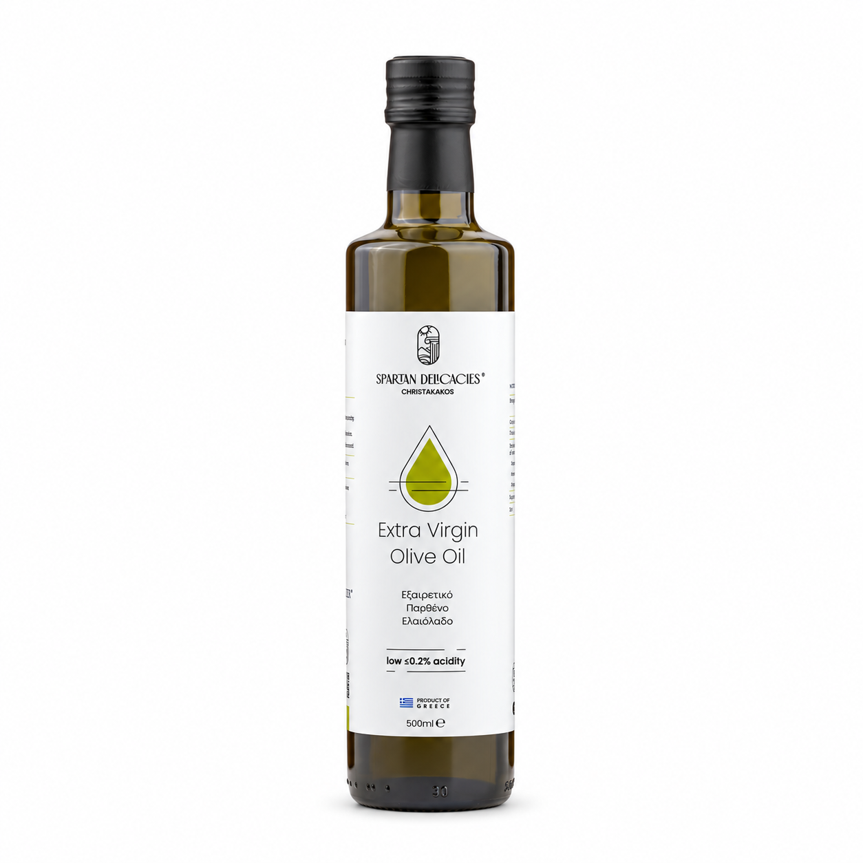 Spartan Extra Virgin Olive Oil Bottle Spartan Delicacies Christakakos Extra Virgin Olive Oil 500ml - Image 1